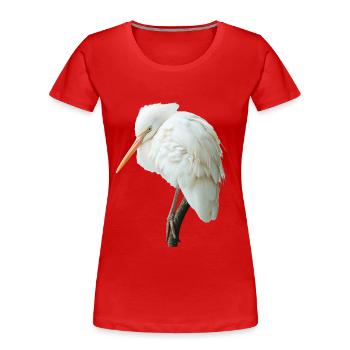 Reiher Vogel - Frauen Premium Bio T-Shirt - Rot - Vorne - Mia (176cm)