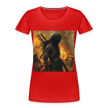 Indisch - Frauen Premium Bio T-Shirt - Rot - Vorne - Mia (176cm)
