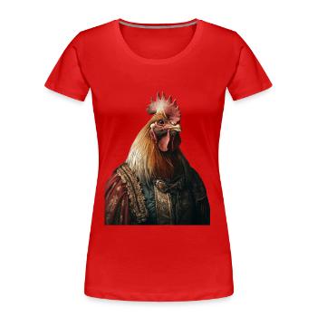 Huhn - Frauen Premium Bio T-Shirt - Rot - Vorne - Mia (176cm)