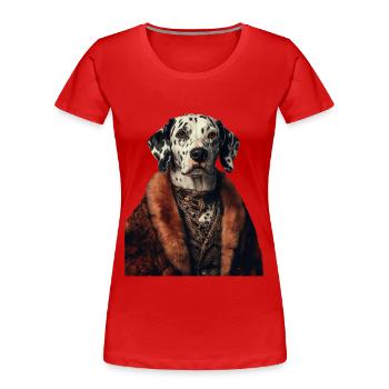 Dalmatiner - Frauen Premium Bio T-Shirt - Rot - Vorne - Mia (176cm)