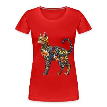 Bengalen - Frauen Premium Bio T-Shirt - Rot - Vorne - Mia (176cm)