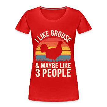 Auerhahn - Frauen Premium Bio T-Shirt - Rot - Vorne - Mia (176cm)