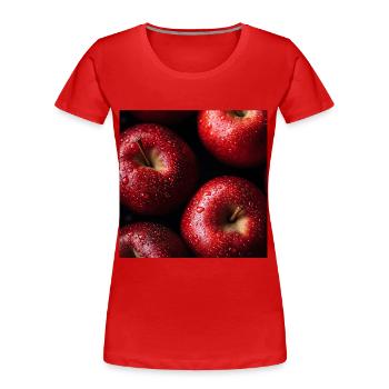 Äpfel - Frauen Premium Bio T-Shirt - Rot - Vorne - Mia (176cm)