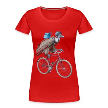 Geier - Frauen Premium Bio T-Shirt - Rot - Vorne - Mia (176cm)