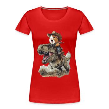 Meerschweinchen - Frauen Premium Bio T-Shirt - Rot - Vorne - Mia (176cm)