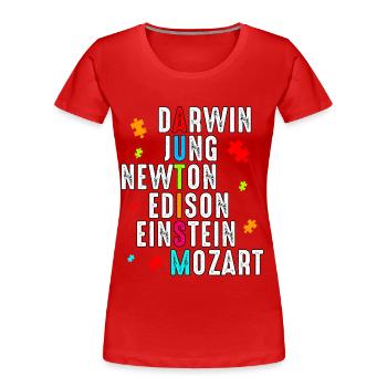 Autismus - Frauen Premium Bio T-Shirt - Rot - Vorne - Mia (176cm)