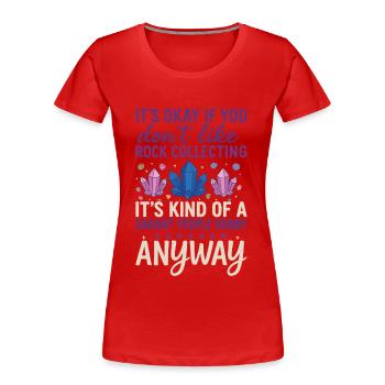 Géologie Roche - T-shirt bio Premium Femme - rouge - Devant - Mia (176cm)