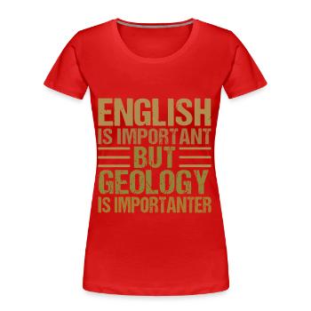 Géologie Roche - T-shirt bio Premium Femme - rouge - Devant - Mia (176cm)