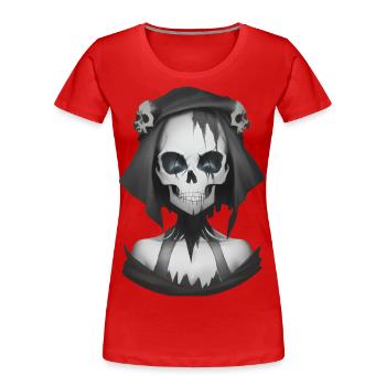 Dämonische Magie in der Halloween-Nacht - Frauen Premium Bio T-Shirt - Rot - Vorne - Mia (176cm)