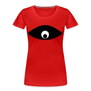 Auge beobachtet dich - Frauen Premium Bio T-Shirt - Rot - Vorne - Mia (176cm)
