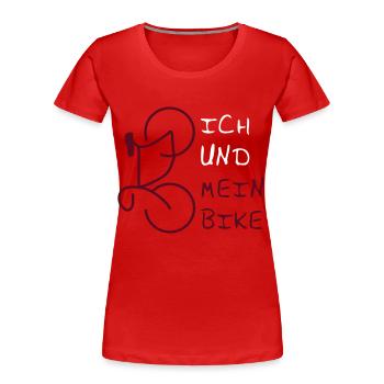 ICH UND MEIN BIKE - Frauen Premium Bio T-Shirt - Rot - Vorne - Mia (176cm)