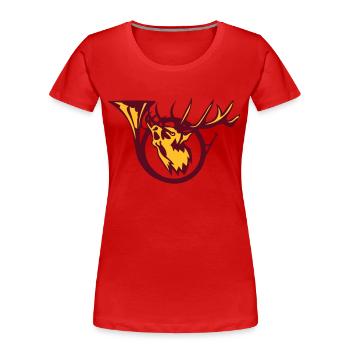 Rotwild-Jagdhorn-Logo Jagd deer 1 - Frauen Premium Bio T-Shirt - Rot - Vorne - Mia (176cm)