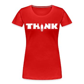 Think - Women's Premium Organic T-Shirt - red - Front - Mia (176cm)