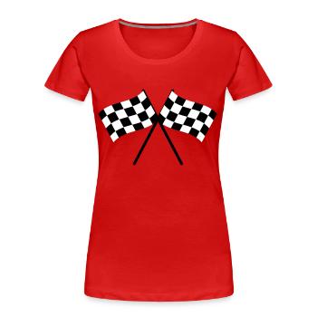 Flag - Women's Premium Organic T-Shirt - red - Front - Mia (176cm)