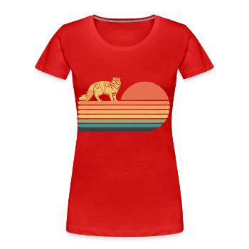 American Curl Cat Retro Vintage - T-shirt bio Premium Femme - rouge - Devant - Mia (176cm)