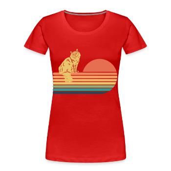 Birma Katze Retro Vintage - Frauen Premium Bio T-Shirt - Rot - Vorne - Mia (176cm)
