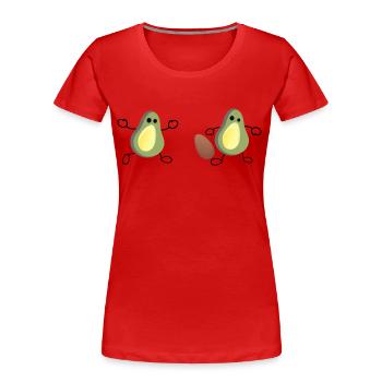 avocadofootball.png - Women's Premium Organic T-Shirt - red - Front - Mia (176cm)