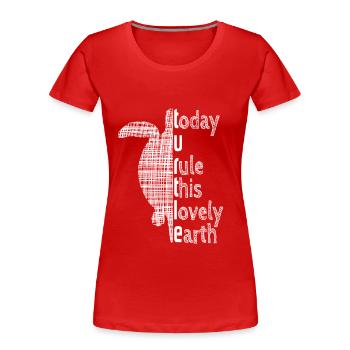 Turtle - Frauen Premium Bio T-Shirt - Rot - Vorne - Mia (176cm)