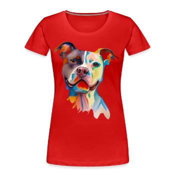Staffordshire Terrier 2 - T-shirt bio Premium Femme - rouge - Devant - Mia (176cm)