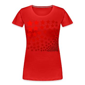 Sterne rot Geschenkidee - Frauen Premium Bio T-Shirt - Rot - Vorne - Mia (176cm)