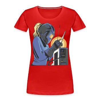 Welder Mama for welders and - Women's Premium Organic T-Shirt - red - Front - Mia (176cm)