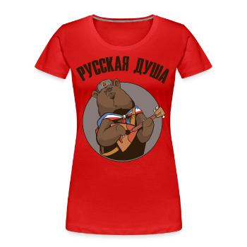 Russischer Bär mit Balalaika Russische Flagge - Frauen Premium Bio T-Shirt - Rot - Vorne - Mia (176cm)