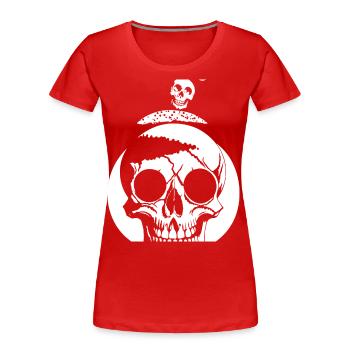 Horreur Crâne Crâne Art Crâne Gothique Heavy Metal - T-shirt bio Premium Femme - rouge - Devant - Mia (176cm)