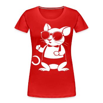 Drôle de rat de compagnie avec des lunettes de soleil fantaisie rats - T-shirt bio Premium Femme - rouge - Devant - Mia (176cm)