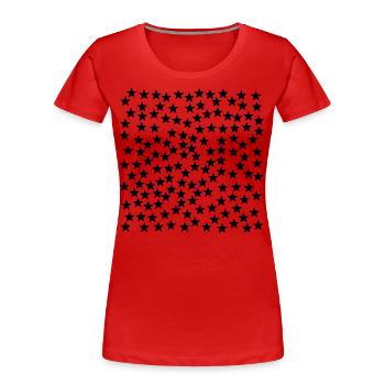 Schwarze Sterne Geschenkidee - Frauen Premium Bio T-Shirt - Rot - Vorne - Mia (176cm)