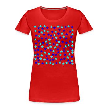 Idée cadeau étoiles bleu clair bleu foncé - T-shirt bio Premium Femme - rouge - Devant - Mia (176cm)