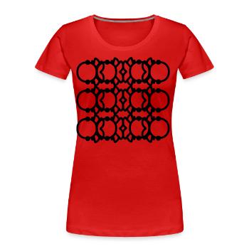 Anneau circulaire - T-shirt bio Premium Femme - rouge - Devant - Mia (176cm)