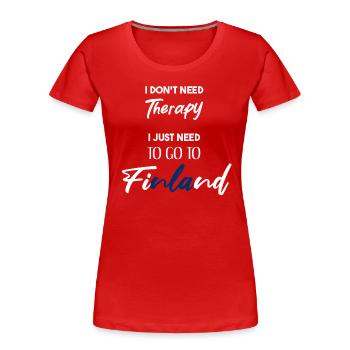 Finnland Geschenkidee finnische Flagge lustig - Frauen Premium Bio T-Shirt - Rot - Vorne - Mia (176cm)