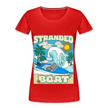 DDR Boot Retro Vintage Sommer Meer Strand Ossi 80s - Frauen Premium Bio T-Shirt - Rot - Vorne - Mia (176cm)