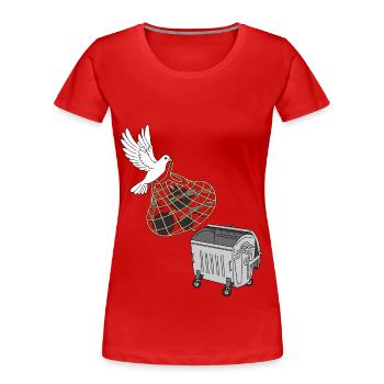Journée mondiale de la paix - T-shirt bio Premium Femme - rouge - Devant - Mia (176cm)