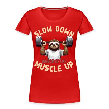 Entraînement de motivation pour la paresse et musculation amusant - T-shirt bio Premium Femme - rouge - Devant - Mia (176cm)