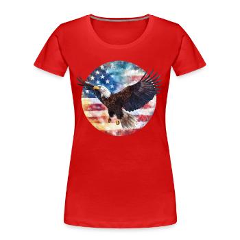 Adler USA Flagge - Frauen Premium Bio T-Shirt - Rot - Vorne - Mia (176cm)