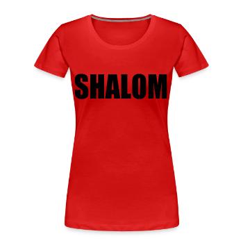 Shalom - Frauen Premium Bio T-Shirt - Rot - Vorne - Mia (176cm)