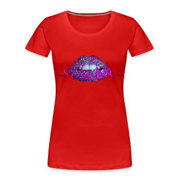 Lèvres en sucre - T-shirt bio Premium Femme - rouge - Devant - Mia (176cm)