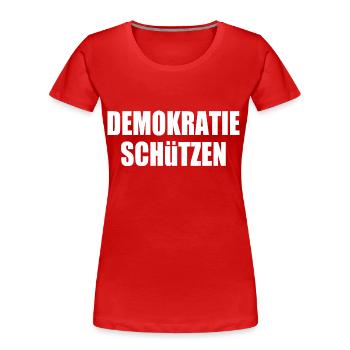 demokratie schützen - Frauen Premium Bio T-Shirt - Rot - Vorne - Mia (176cm)