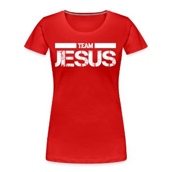 Team Jesus Christian Jesus - Women's Premium Organic T-Shirt - red - Front - Mia (176cm)