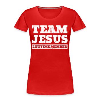 Team Jesus Lifetime Member Christian Jesus - Women's Premium Organic T-Shirt - red - Front - Mia (176cm)