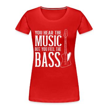 Musical Instrument Bassist Musician Bass - Women's Premium Organic T-Shirt - red - Front - Mia (176cm)