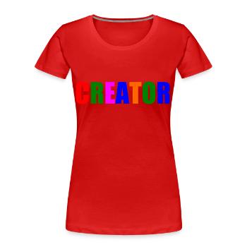 Creator - T-shirt bio Premium Femme - rouge - Devant - Mia (176cm)