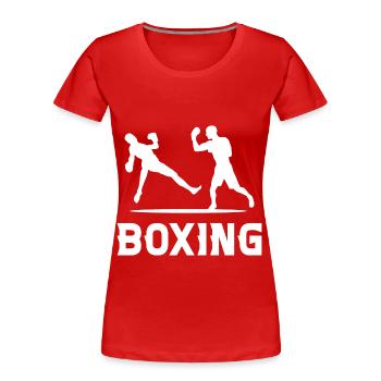 Boxe - T-shirt bio Premium Femme - rouge - Devant - Mia (176cm)
