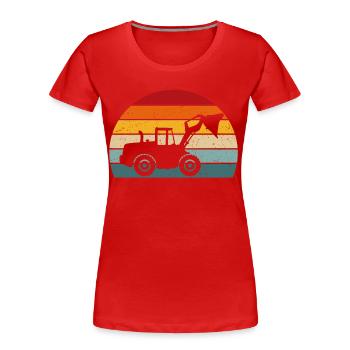 Wheel loader retro wheel loader driver - Women's Premium Organic T-Shirt - red - Front - Mia (176cm)