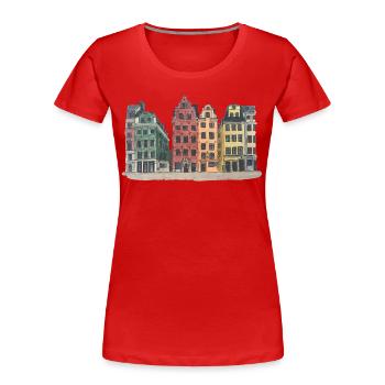 Stockholm Capitale Suède Gamla stan svensk - T-shirt bio Premium Femme - rouge - Devant - Mia (176cm)