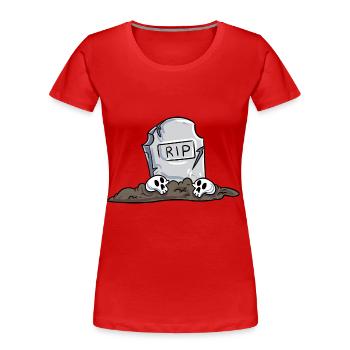 Grabstein - Frauen Premium Bio T-Shirt - Rot - Vorne - Mia (176cm)