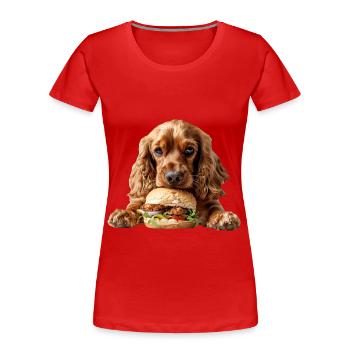 Cocker Spaniel - T-shirt bio Premium Femme - rouge - Devant - Mia (176cm)