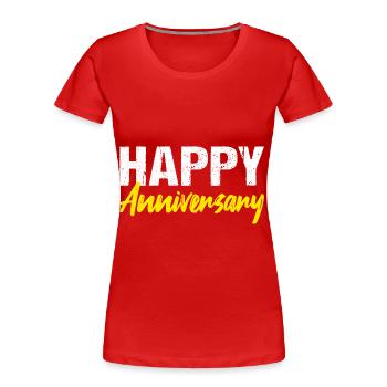 Happy Anniversary Jubiläum - Frauen Premium Bio T-Shirt - Rot - Vorne - Mia (176cm)