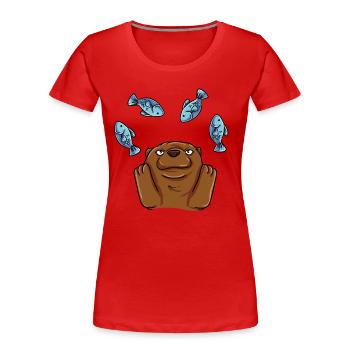 Loutre jongleuse - T-shirt bio Premium Femme - rouge - Devant - Mia (176cm)